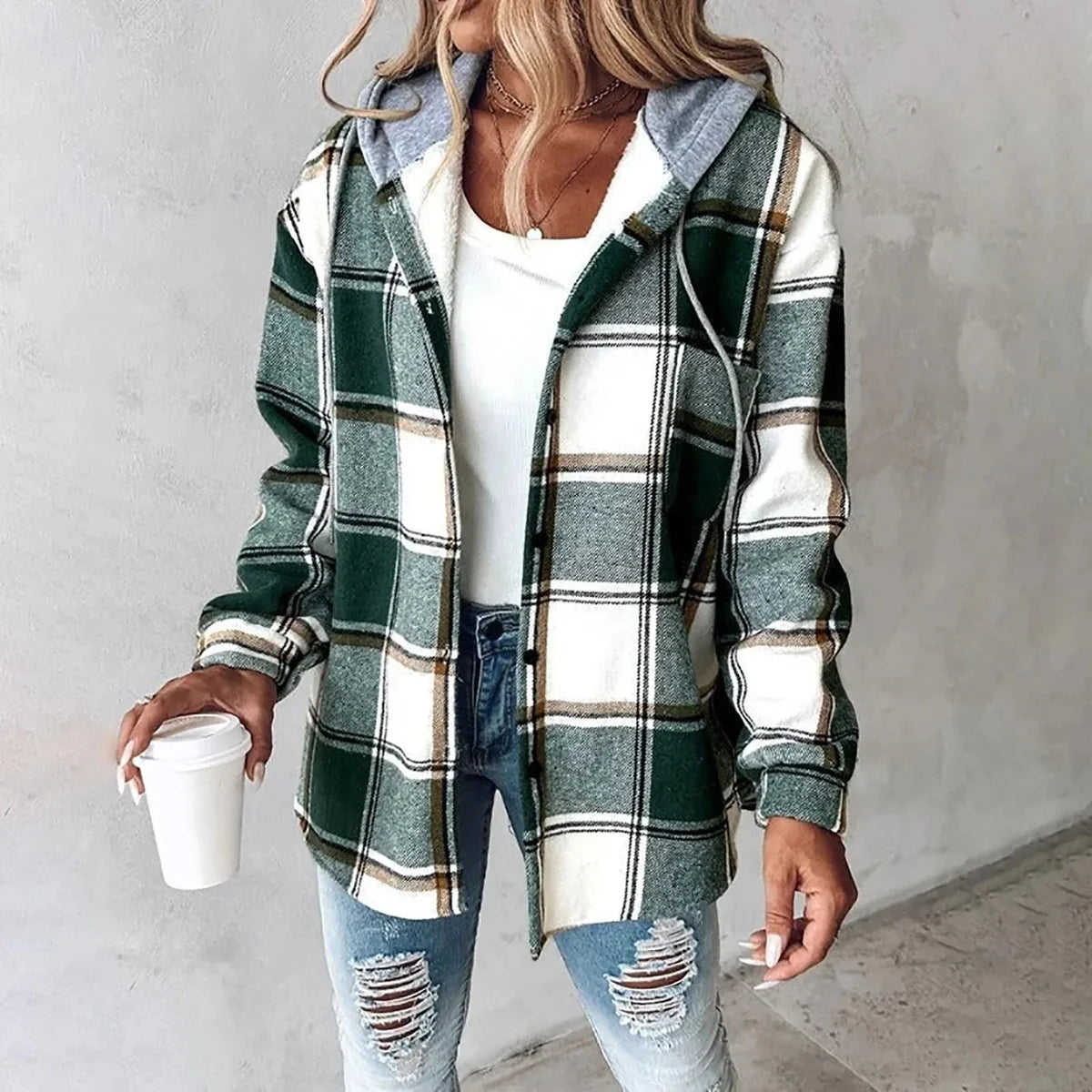 Różycki | Stylowa kraciasta kurtka