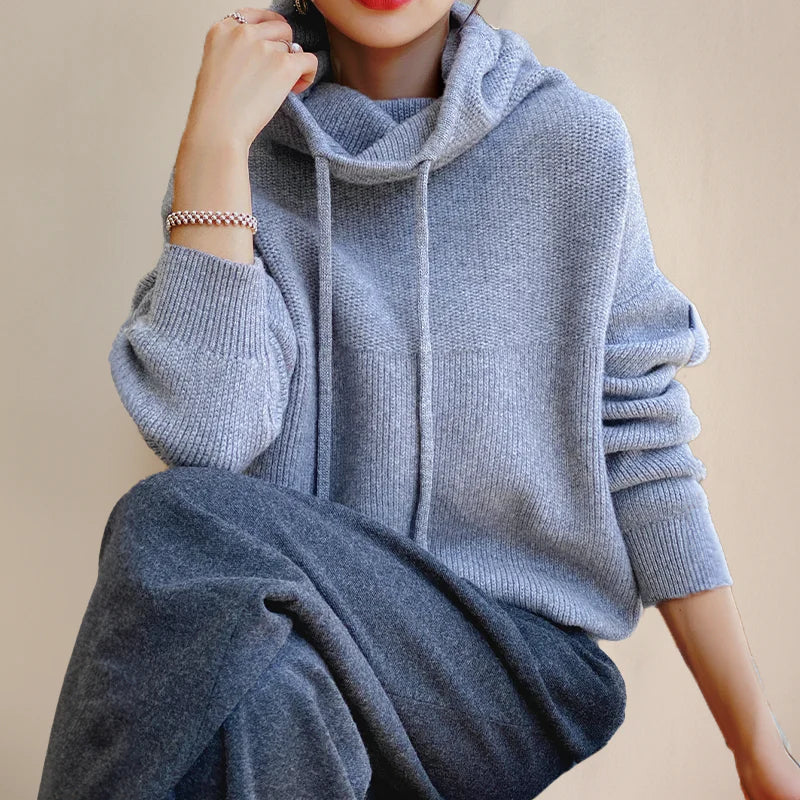 Różycki | Oversize Sweter z Wysokim Golfem